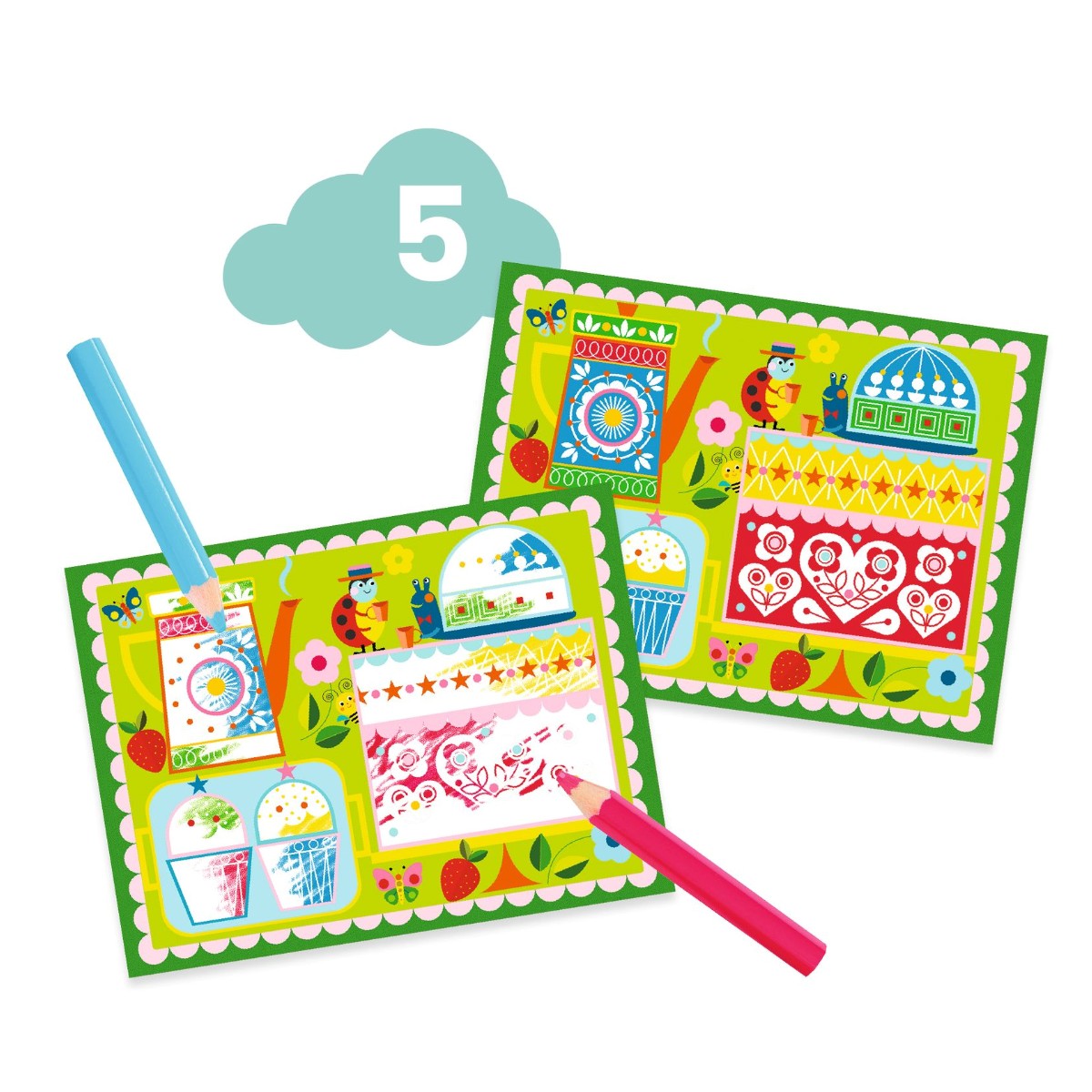 Djeco kreativ aktivitetslåda, Katten och hennes vänner – Från 18 månader