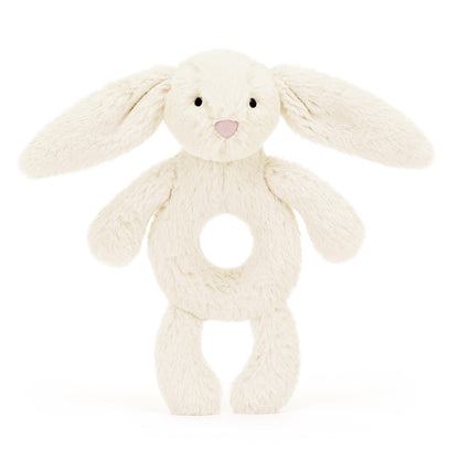 Baby Jellycat ringrassel, Kanin, cream - 15 cm