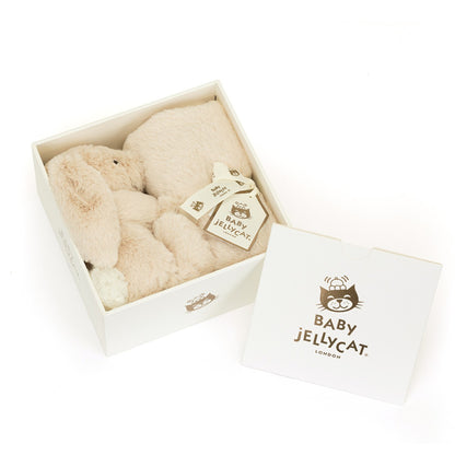 Baby Jellycat Luxe snuttefilt i presentask, Willow kanin