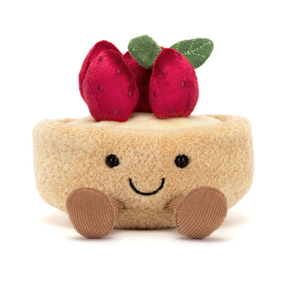 Jellycat gosedjur, Food bake, Amuseables Fleurette Tarte Aux Fraises - 11 cm