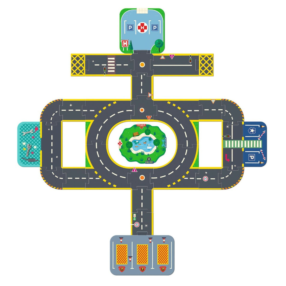 Crazy Motors, vägpussel Stad - 33 bitar