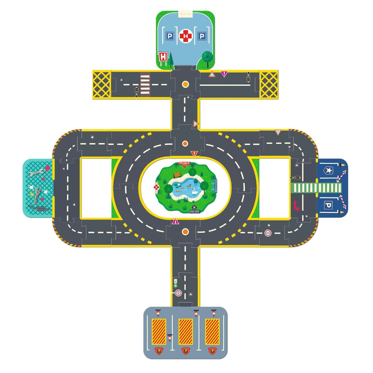 Crazy Motors, vägpussel Stad - 33 bitar