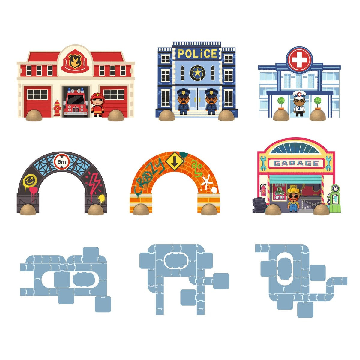 Crazy Motors, vägpussel Stad - 33 bitar