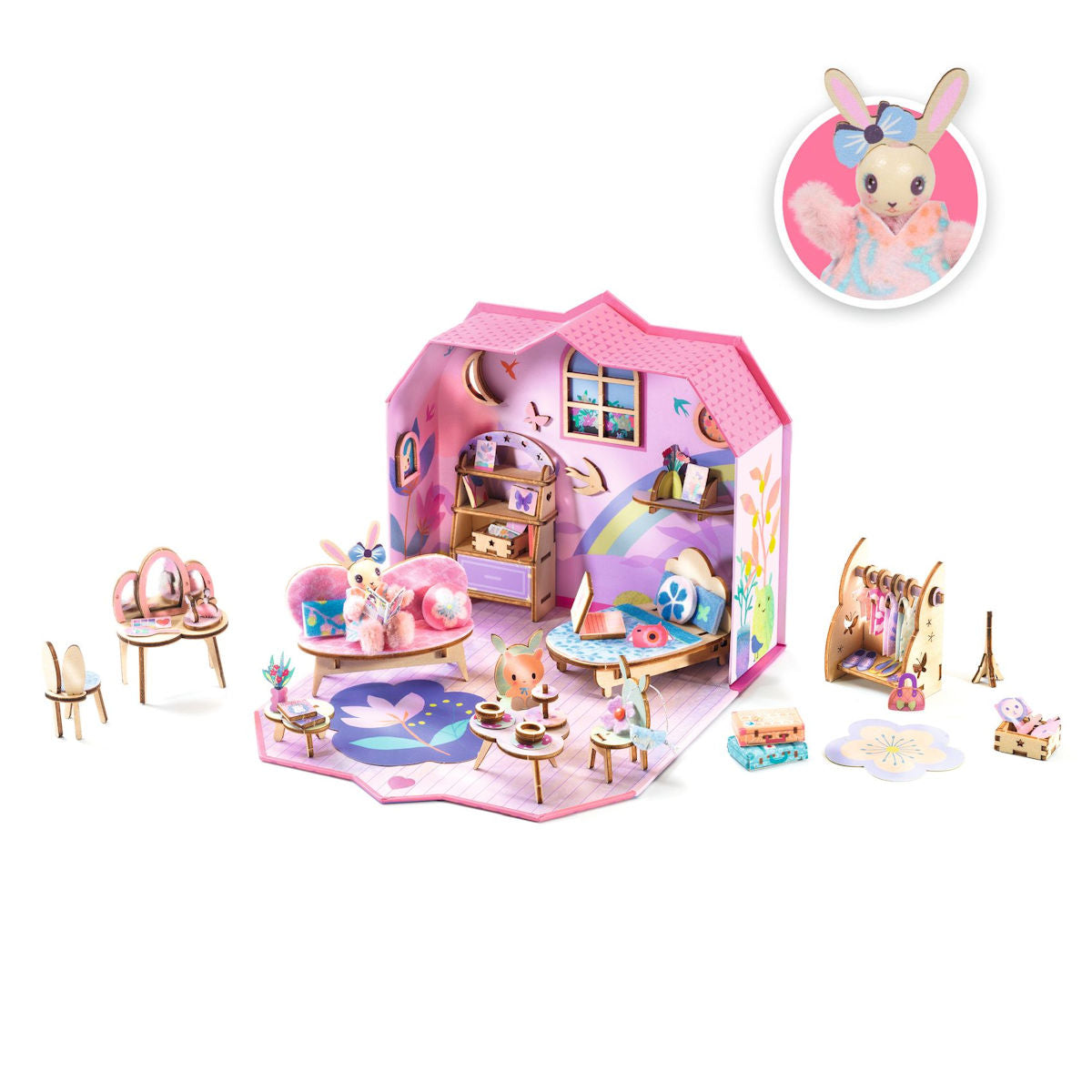 Djeco Mi House, Miniatyruniversum i väska - Rosie
