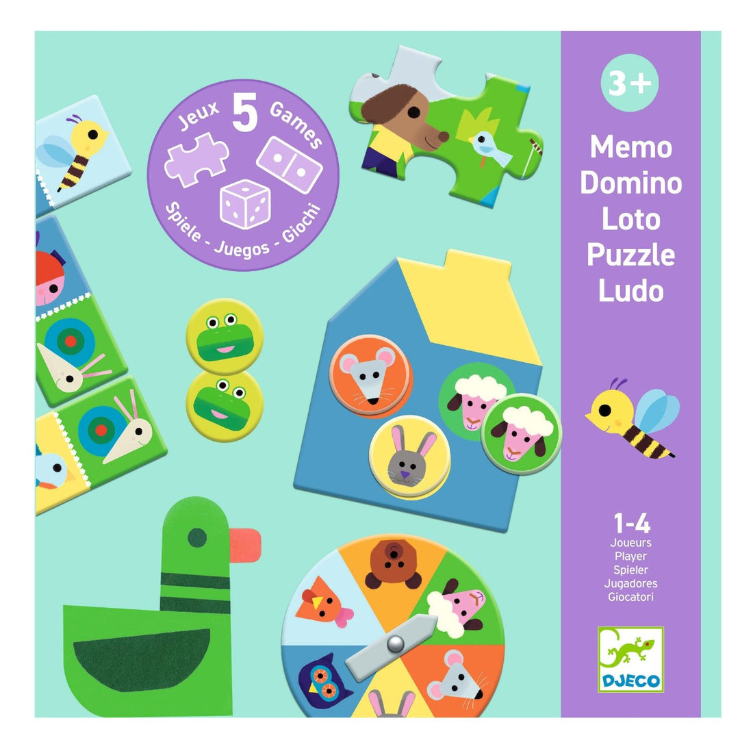 Djeco Lek &amp; Lär, 5 spel på bondgården