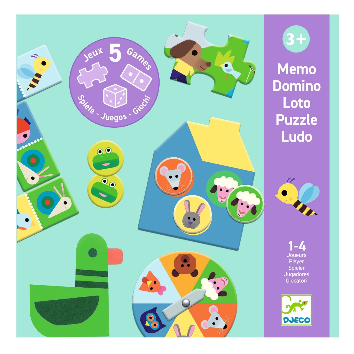 Djeco Lek &amp; Lär, 5 spel på bondgården