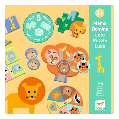 Djeco Lek &amp; Lär, 5 spel på savannen