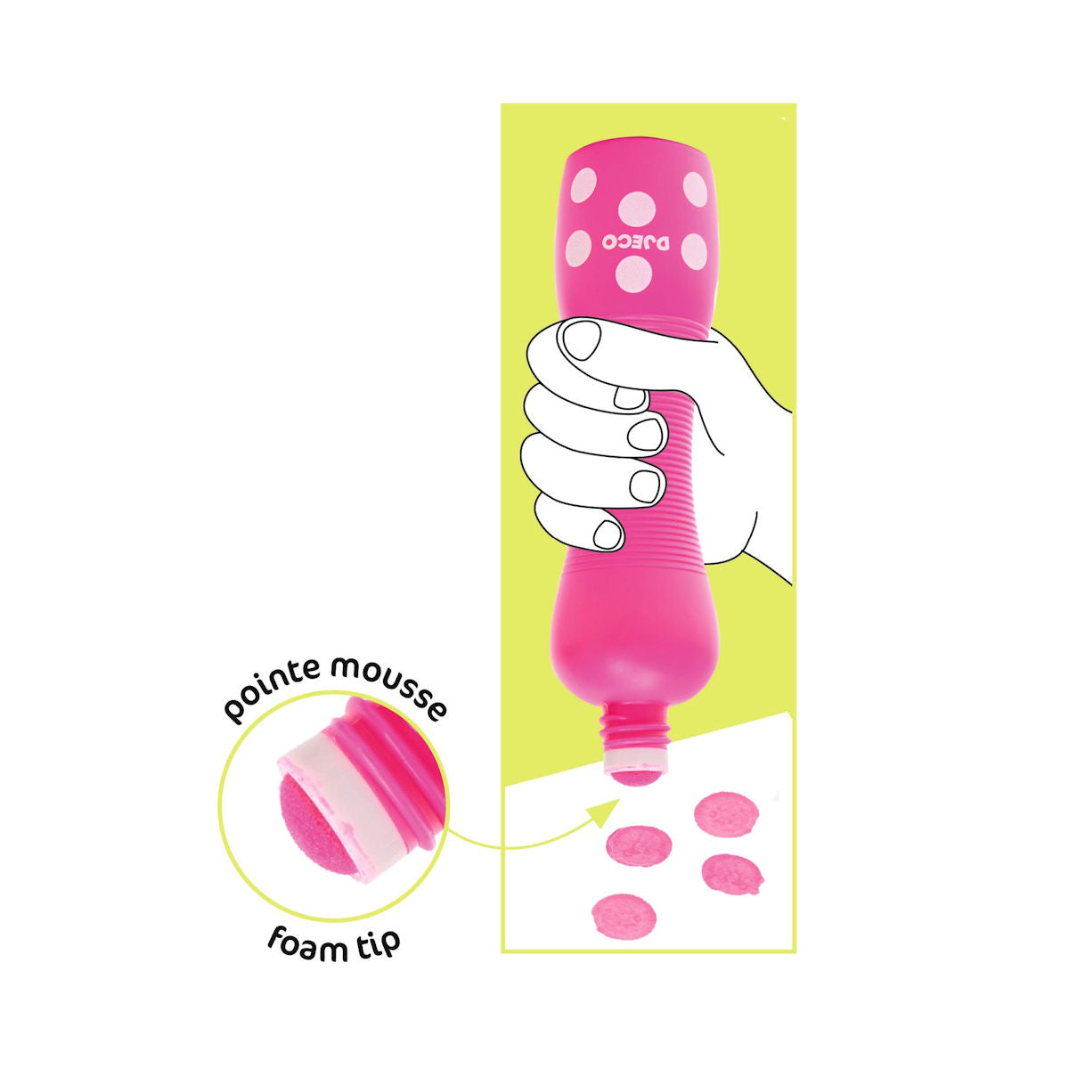 Djeco skum duppentusch, 4 st. - Neon