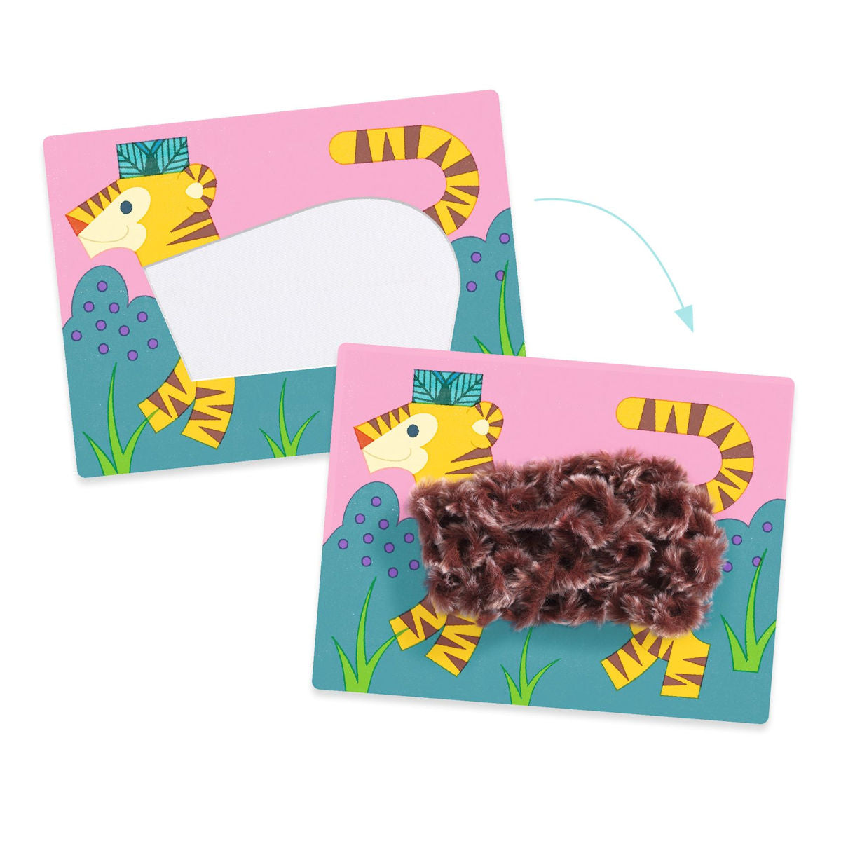 Djeco Kreativt set med ullgarn, Fluffiga djur