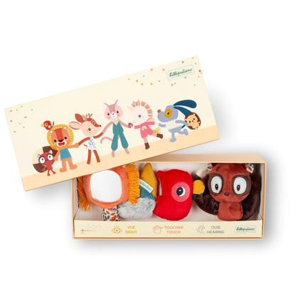 Lilliputiens babykänsel-skallror, Jack presentförpackning med skallror