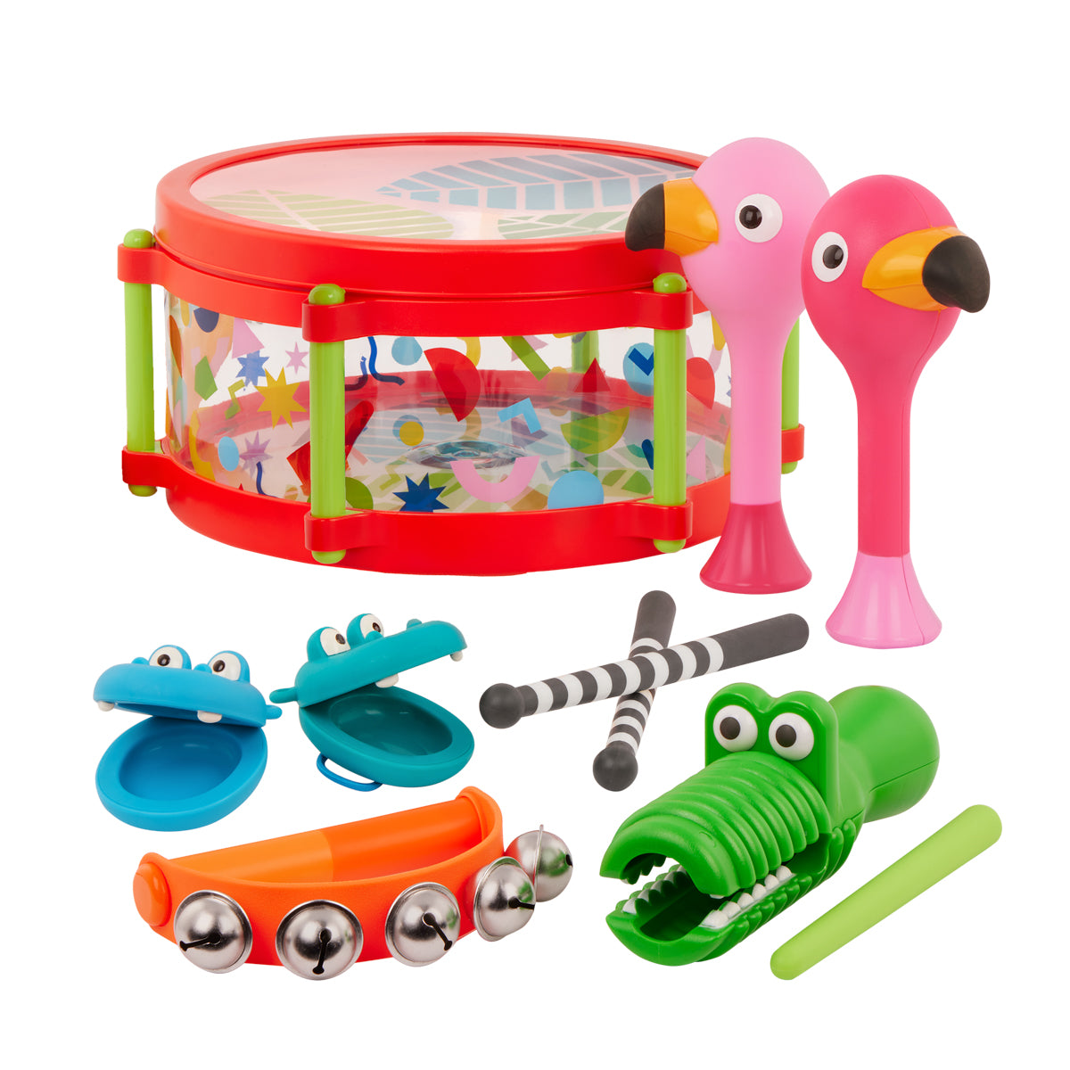 Battat Trumset med 4 extra musikinstrument - Från 18 mån.