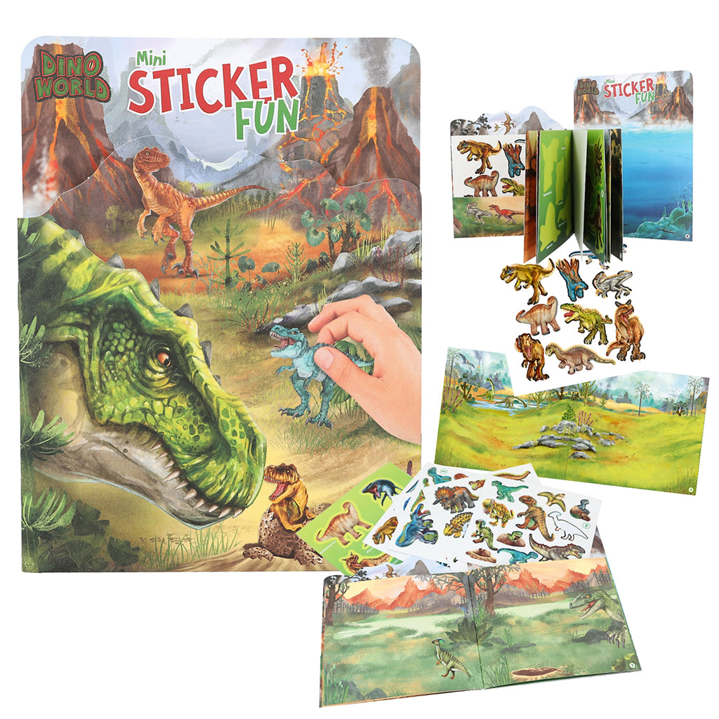 Dino World Mini Sticker Fun, Aktivitetsbok med klistermärken