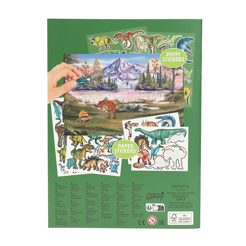 Dino World Stickerworld Puffy, Klistermärkesbok
