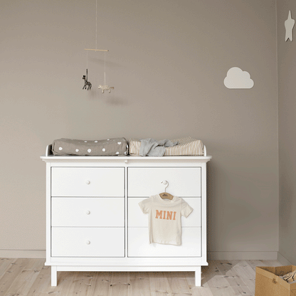 Oliver Furniture Seaside puslekommode m. 6 skuffer, UDEN udtræk og vasketøjspose