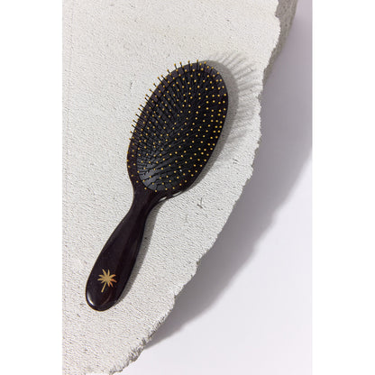 Fan Palm hårborste, medium, Octopus wet brush - Black w/glitter