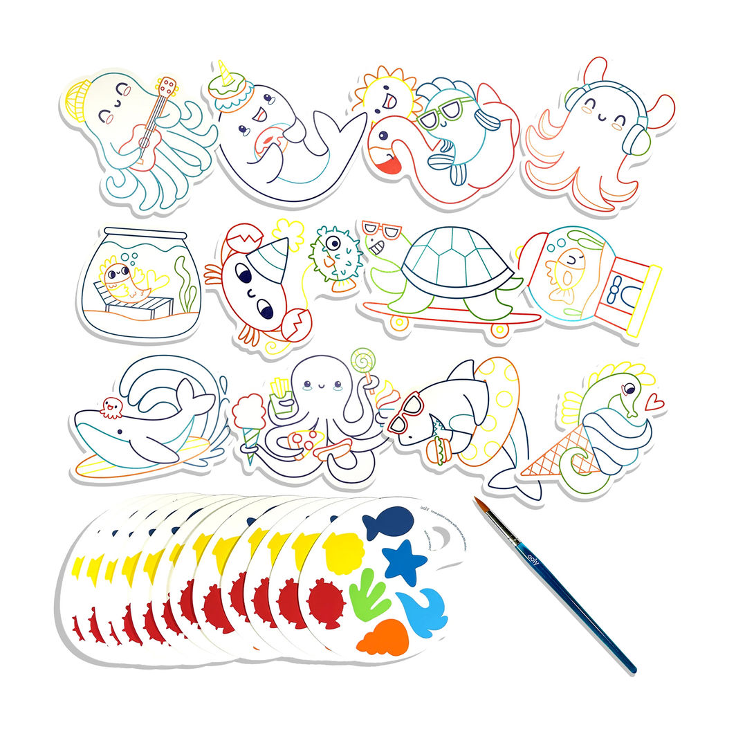 Ooly Vandfarve sæt, Ocean Pals - Playful Painters