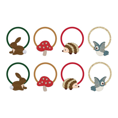 Mimi &amp; Lula 8 Hårelastikker - Mini Woodland Pals