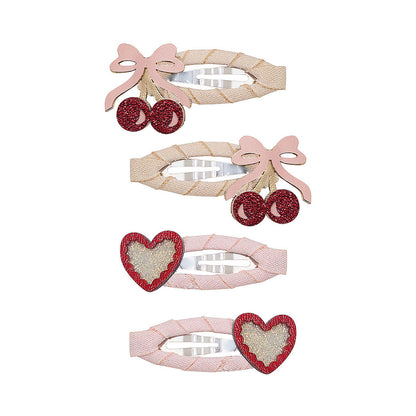 Mimi &amp; Lula - 4 Hårspænder - Fancy Cherries