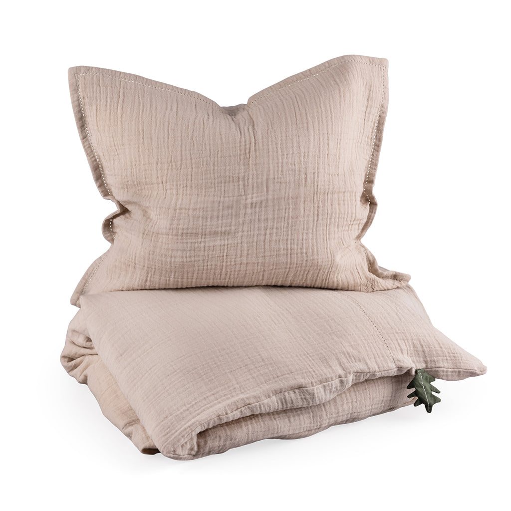Sebra babybäddset, muslin - Seabreeze beige