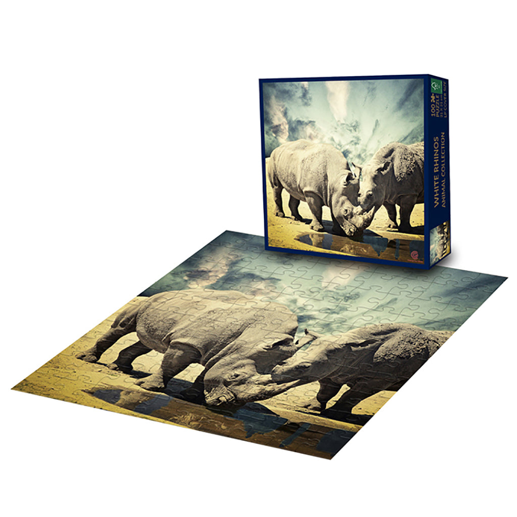 Change our globe pussel, Vitt näshorn - 100 bitar