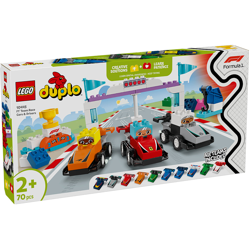 LEGO® DUPLO® Town, F1®-team med racerbilar och förare