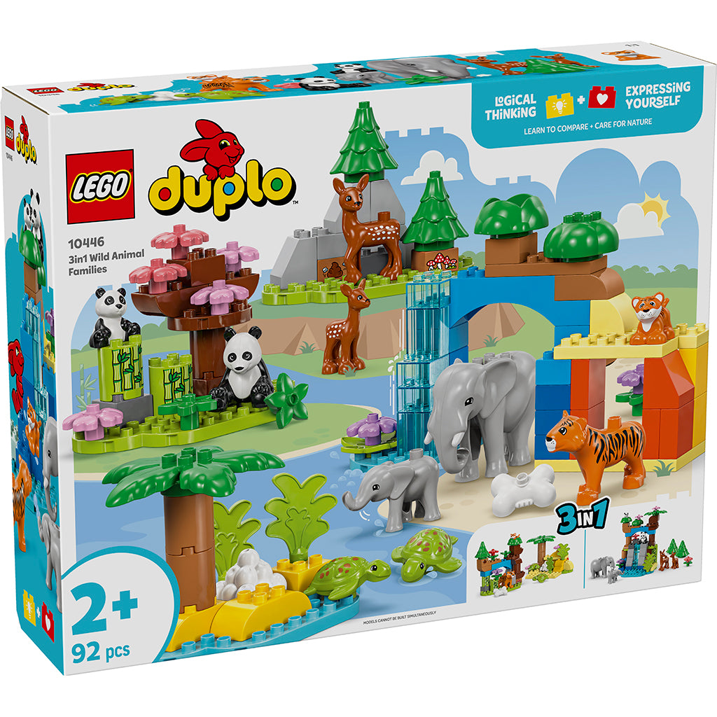 LEGO® DUPLO® Town, 3-i-1 vilda djurfamiljer