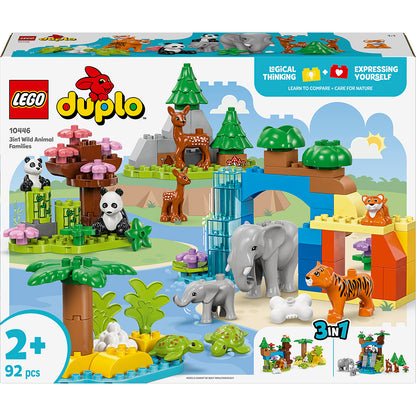 LEGO® DUPLO® Town, 3-i-1 vilda djurfamiljer