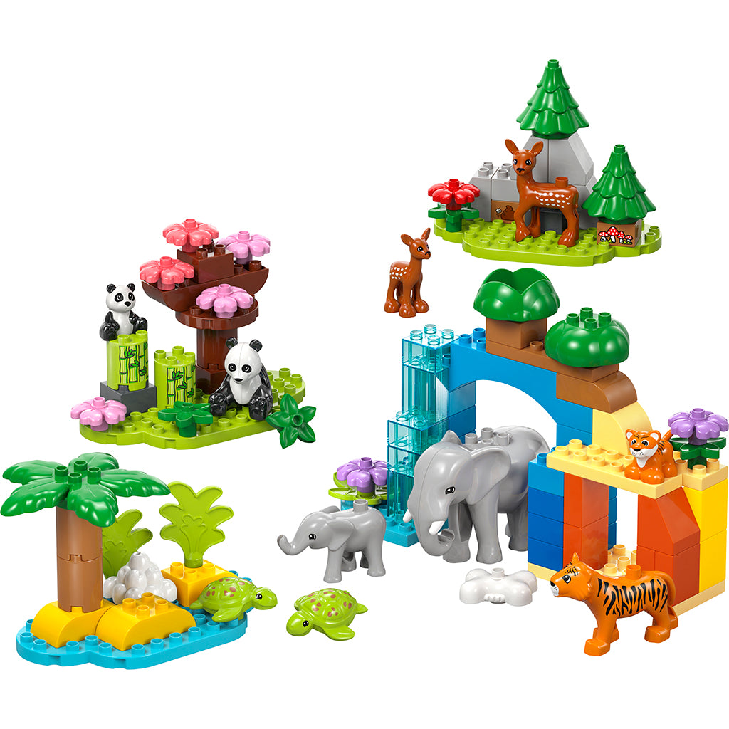 LEGO® DUPLO® Town, 3-i-1 vilda djurfamiljer