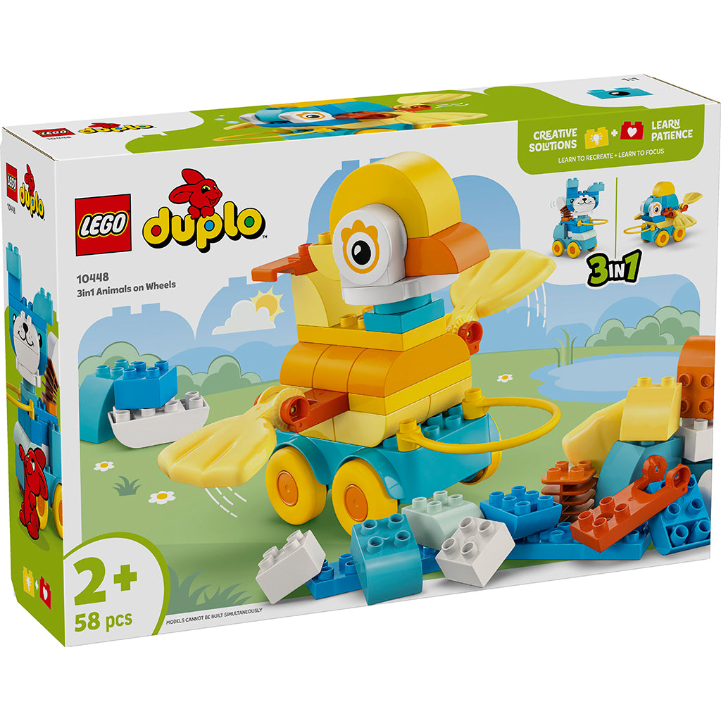 LEGO® DUPLO® Town, 3-i-1 djur på hjul