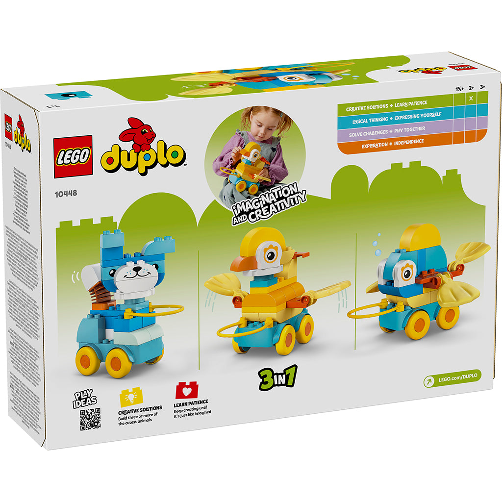 LEGO® DUPLO® Town, 3-i-1 djur på hjul