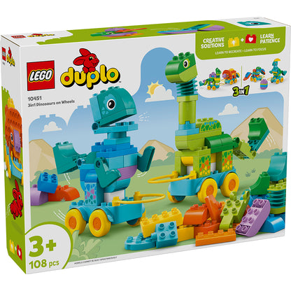 LEGO® DUPLO® Town, 3-i-1-dinosaurier på hjul