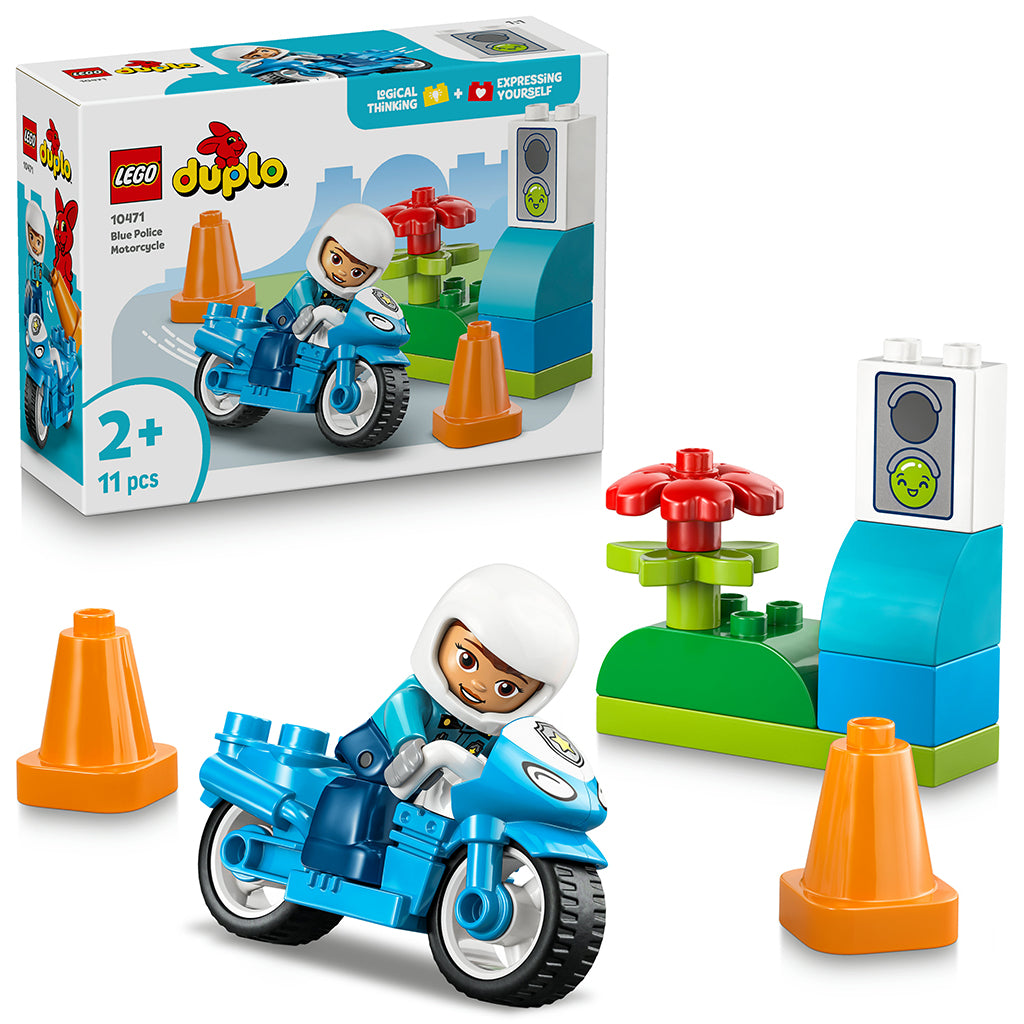LEGO® DUPLO®, Blå polis motorcykel