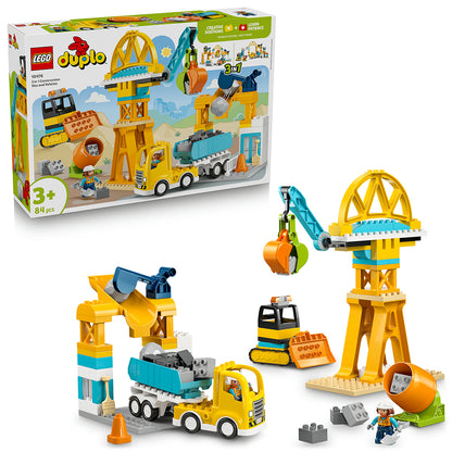 LEGO® DUPLO®, 3-i-1 Byggarbetsplats med fordon
