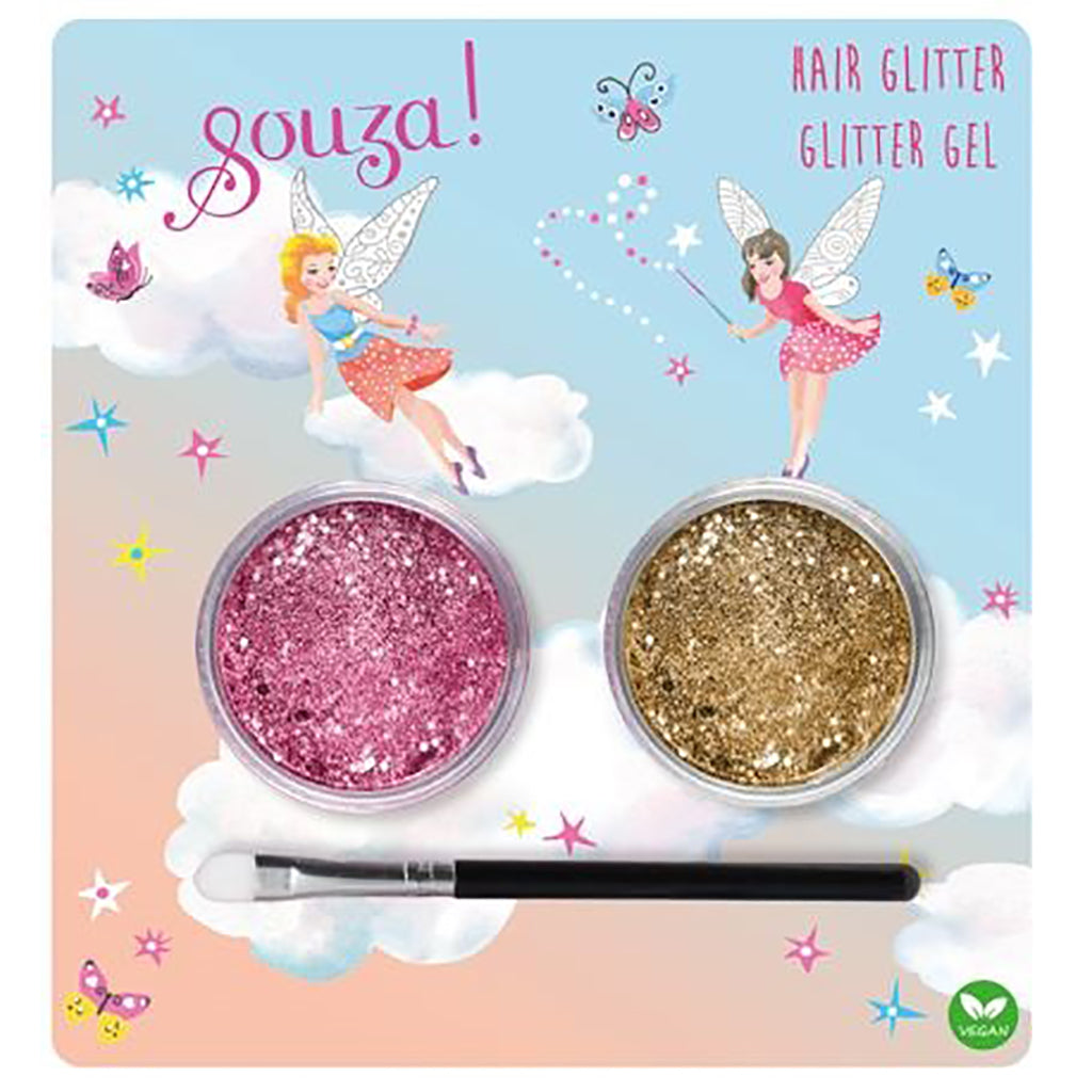 Souza hårglitter för barn, Rosa och guld