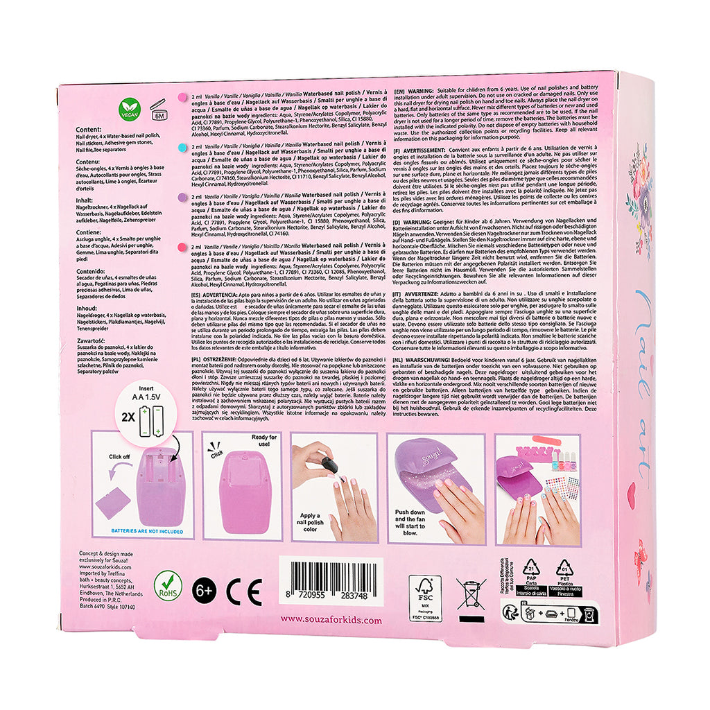 Souza Nagelset med nageltorkare och nagellacker