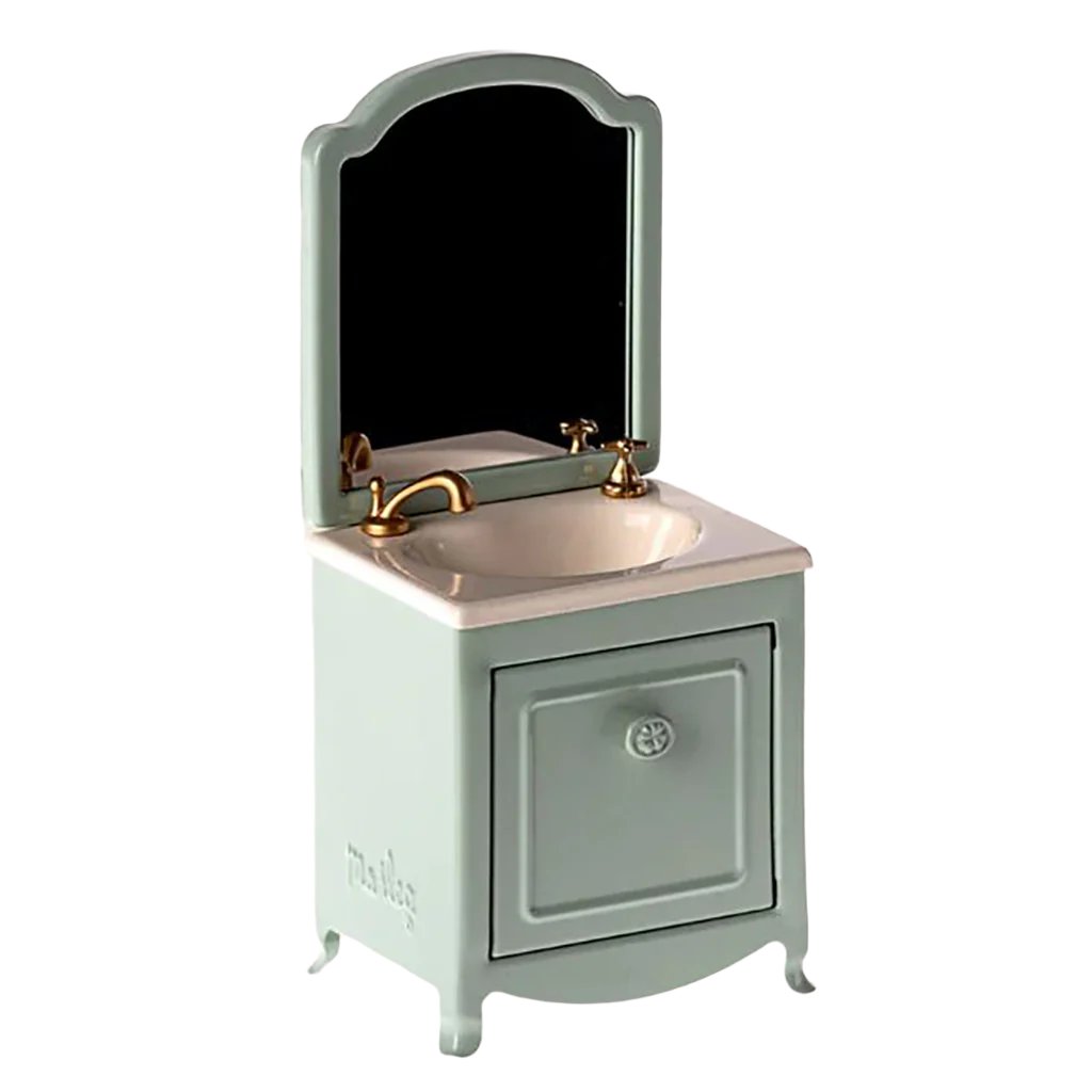 Maileg docktillbehör, Miniatyr badrumsmöbel för möss - Mint