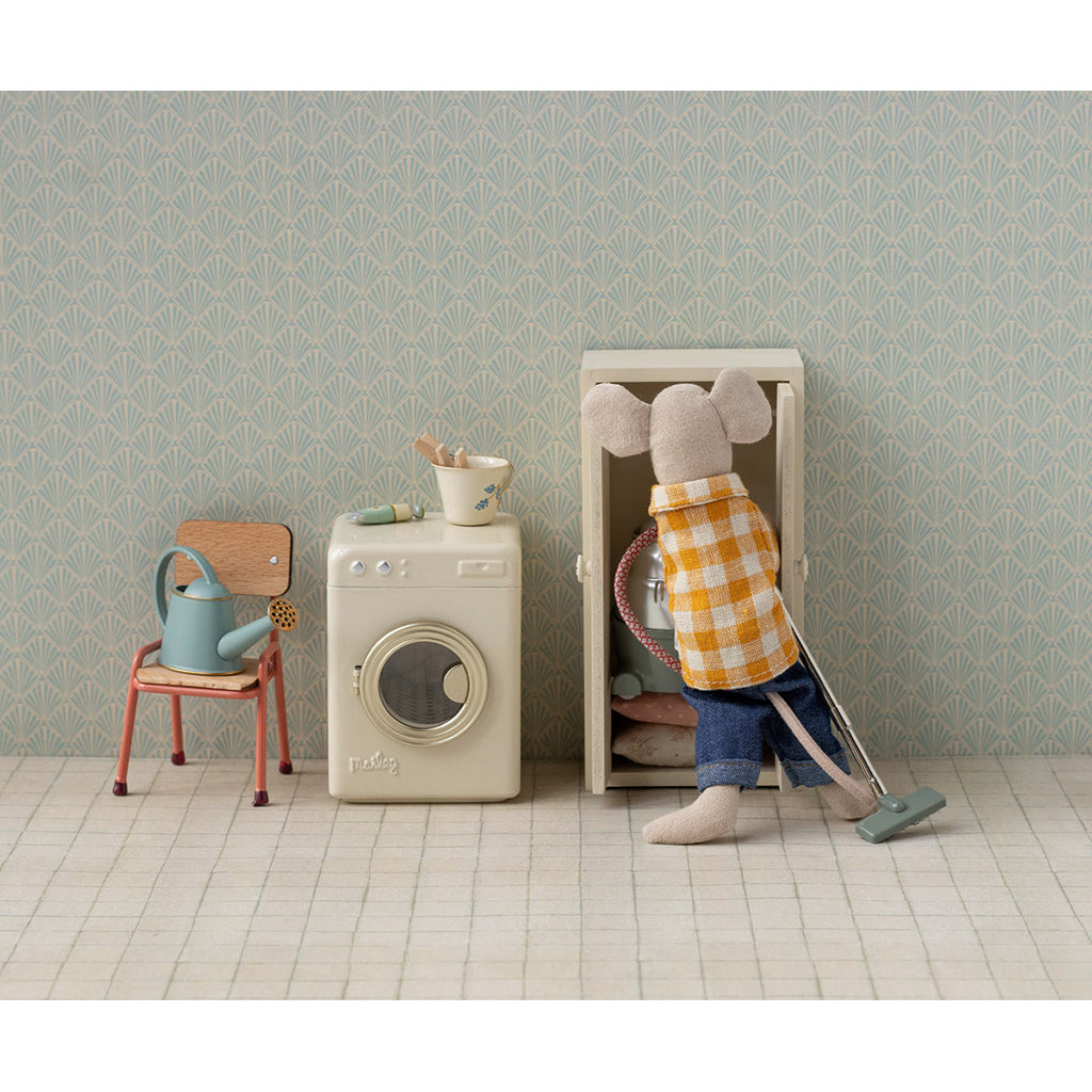 Maileg dukktillbehör för mus, Tvättmaskin – Råvit