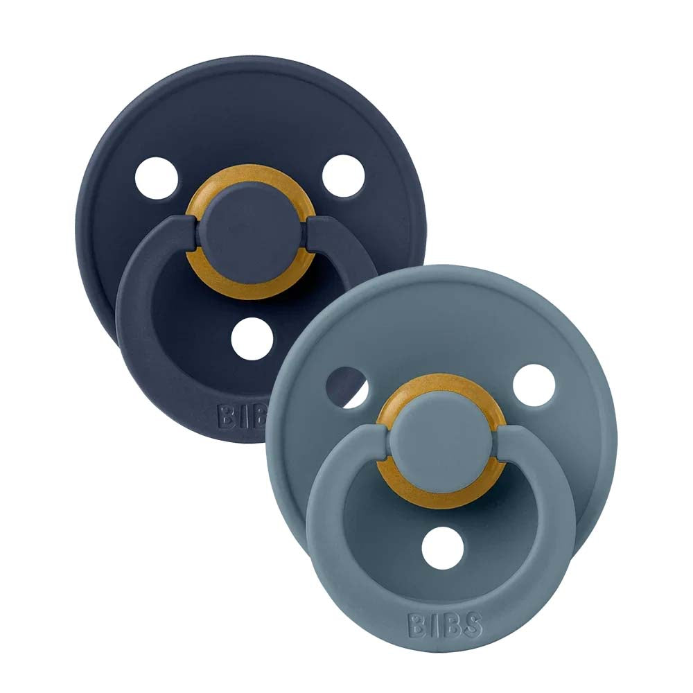 Bibs-nappar i naturgummi, stl. 2, 2-pack – Deep Space/Petrol