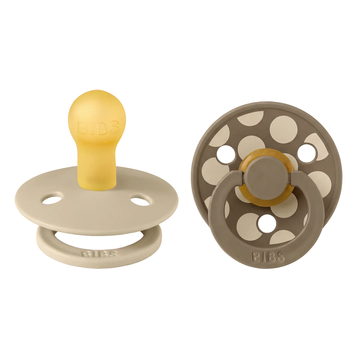 Bibs nappar i naturgummi, stl. 2 - Polka Vanilla/Dark Oak