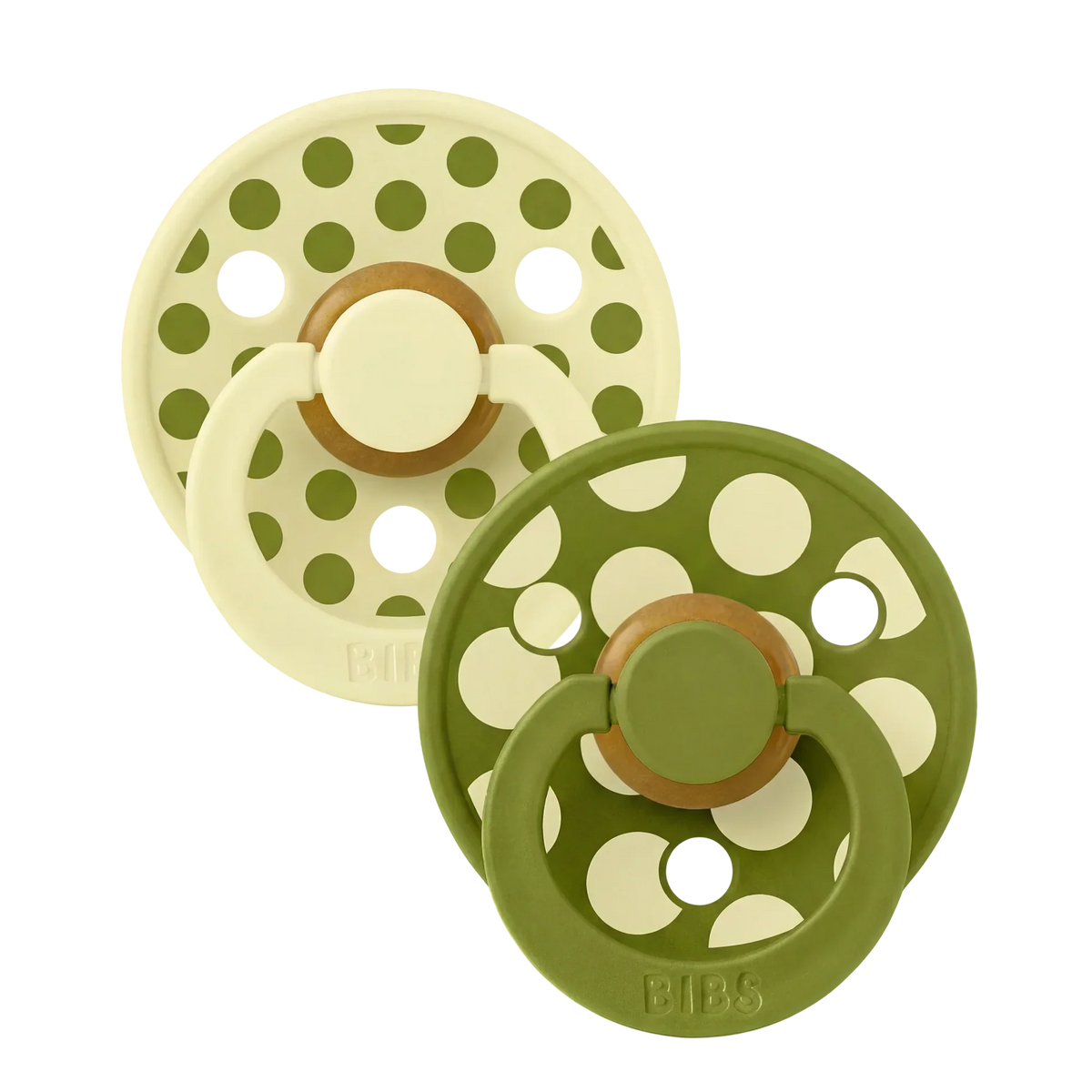 Bibs nappar i naturgummi, storlek 2 – Polka Luna/Wasabi