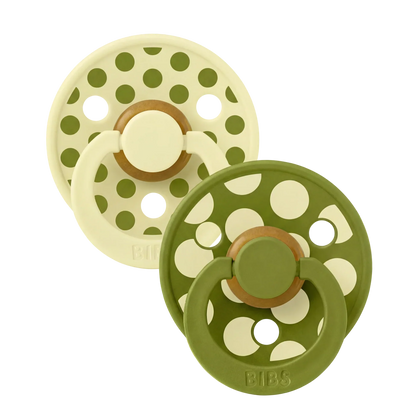 Bibs nappar i naturgummi, storlek 2 – Polka Luna/Wasabi