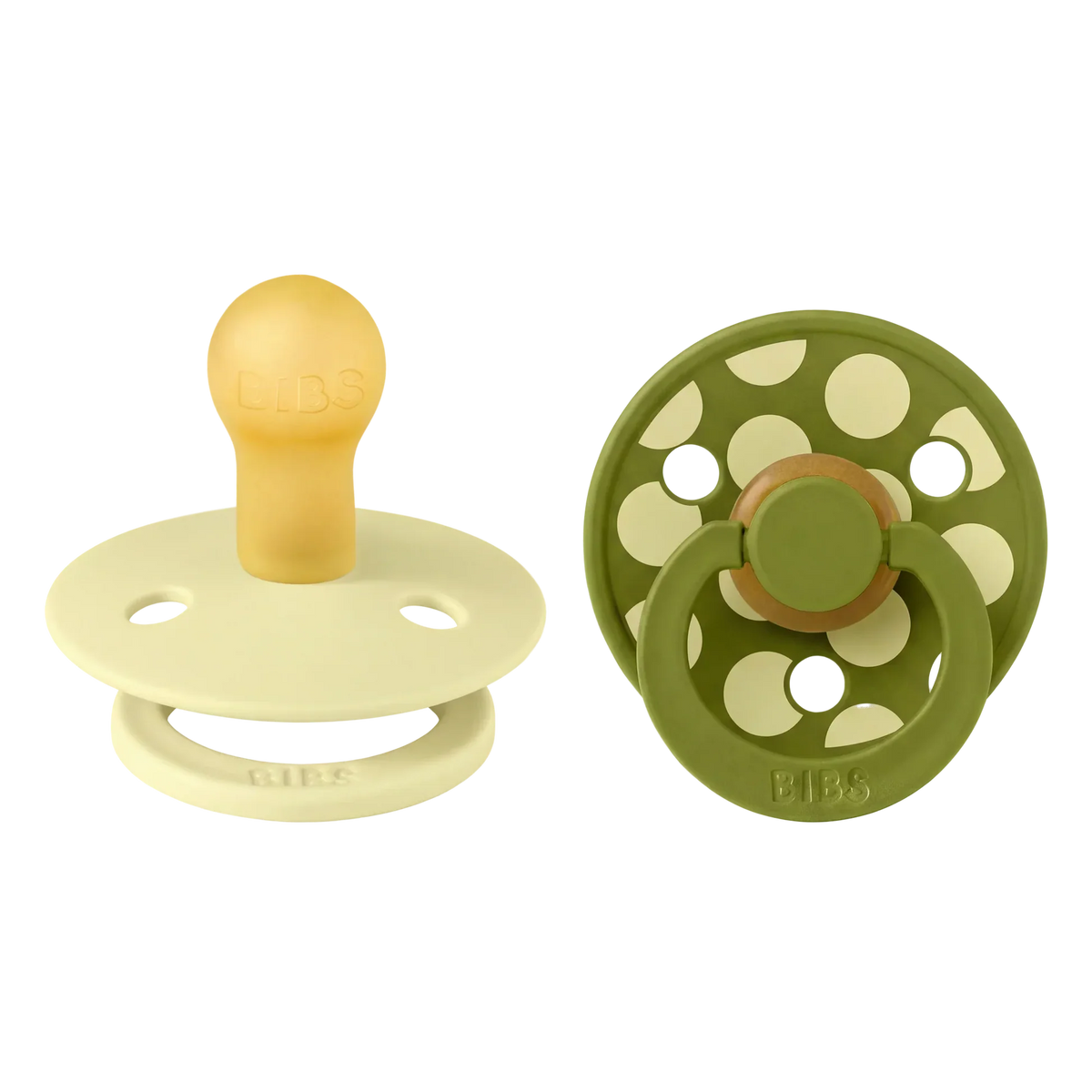 Bibs nappar i naturgummi, storlek 2 – Polka Luna/Wasabi