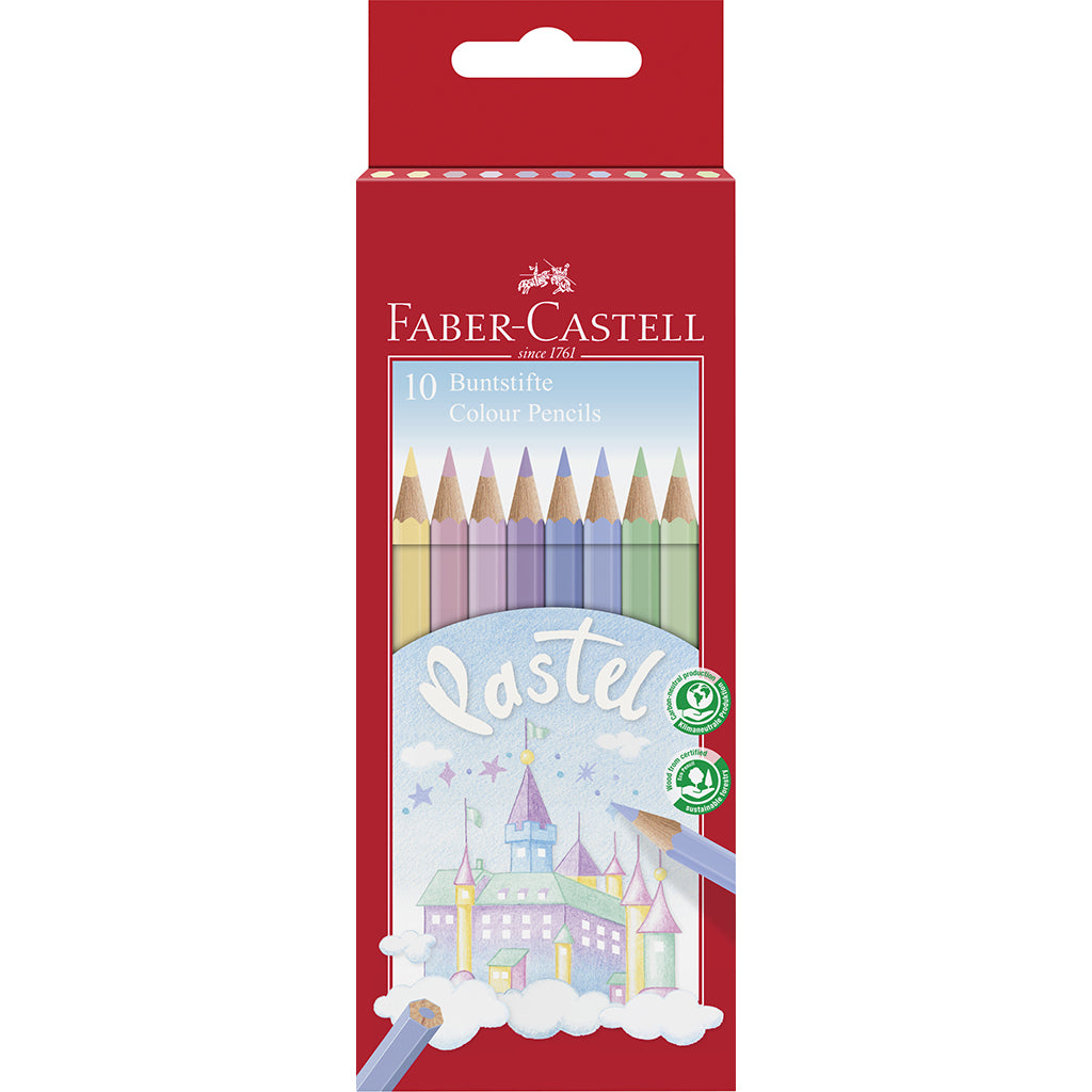 Faber-Castell, 10 st färgpennor - Pastell