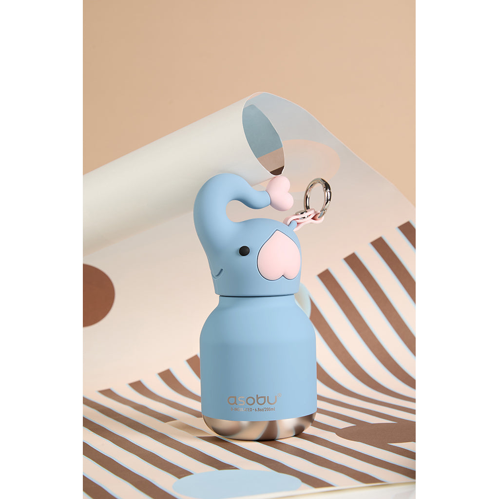 Asobu Bestie Mini termosdricksflaska med nyckelring, 200 ml - Elefant