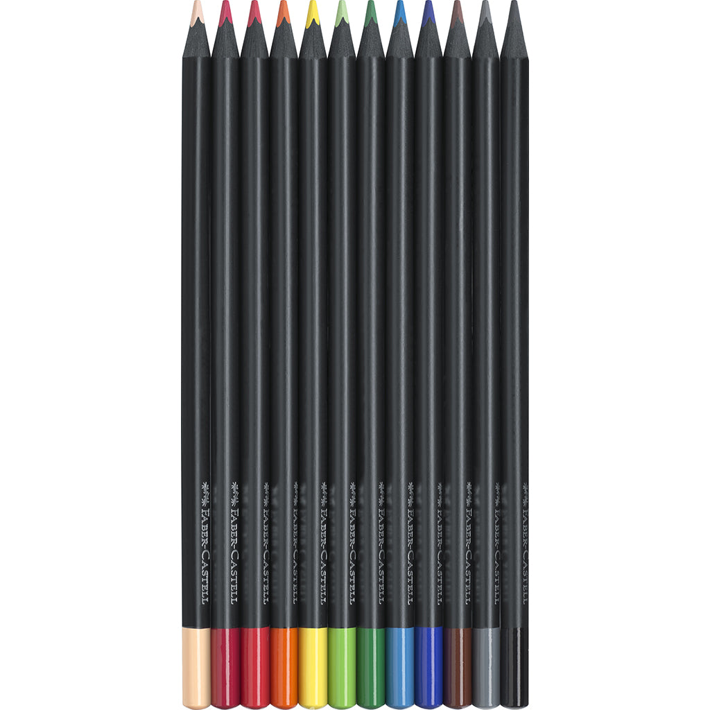 Faber-Castell, Black Edition, 12 st färgpennor - ass. färger