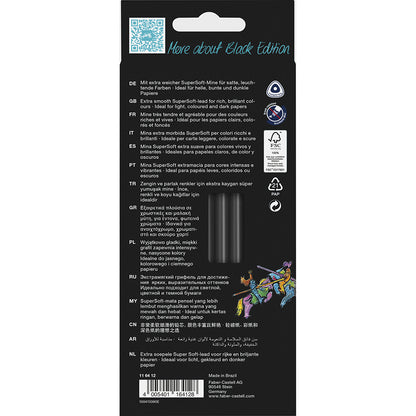 Faber-Castell, Black Edition, 12 st färgpennor - ass. färger