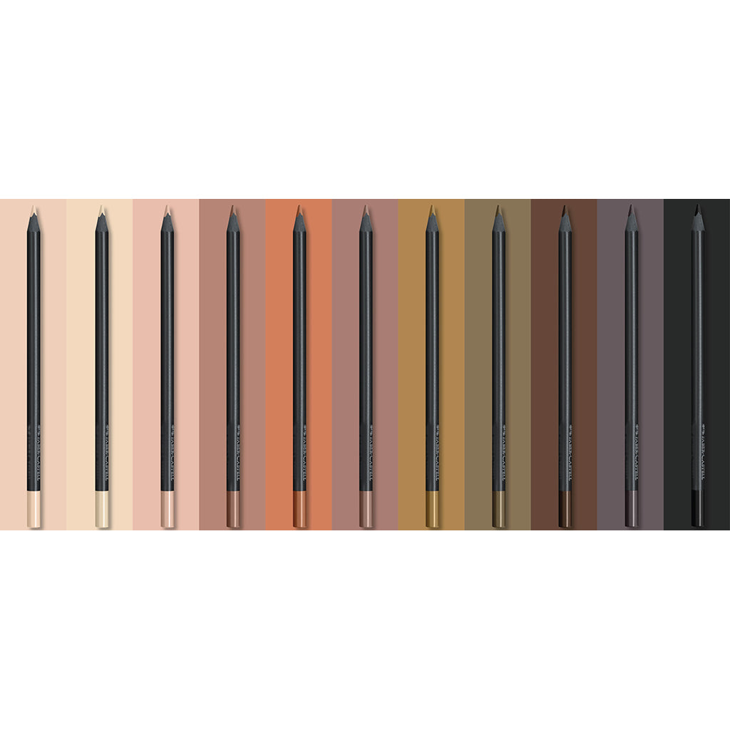 Faber-Castell, Black Edition, 12 st färgpennor - Skintones