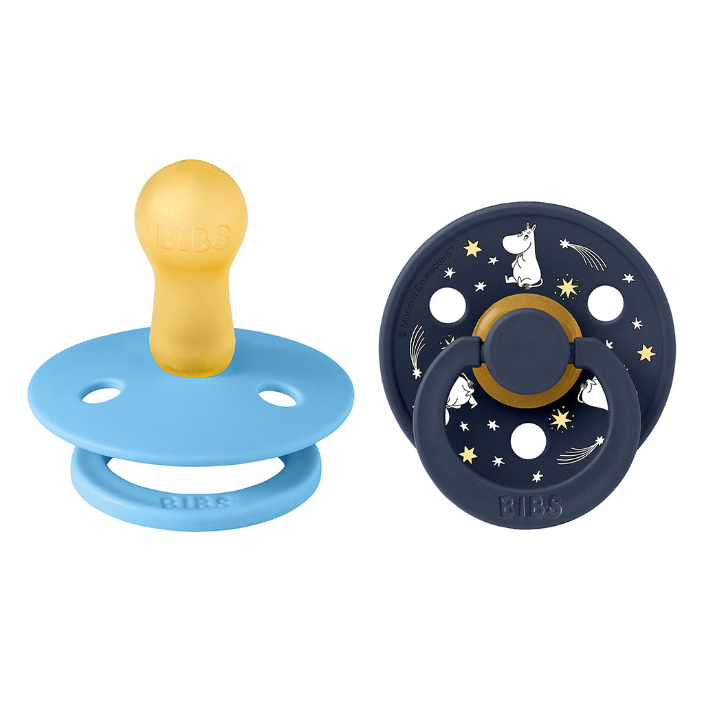 Bibs napp i naturgummi, 2-pack, strl. 2 – Moomin, Good Night – Breeze mix