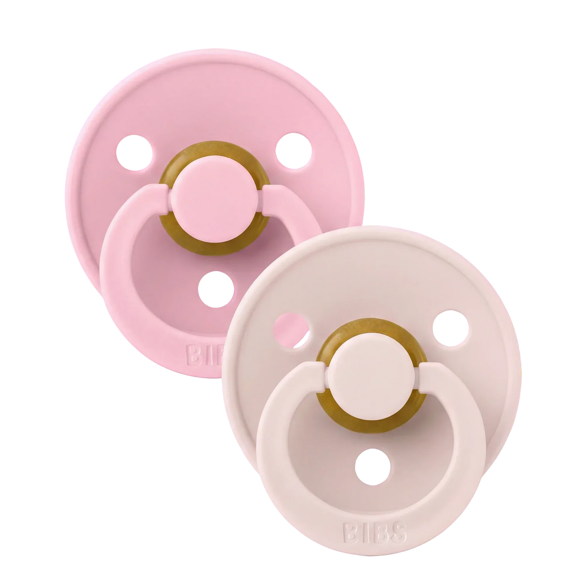 Bibs nappar i naturgummi, strl. 2, 2-pack – Petal/Baby pink