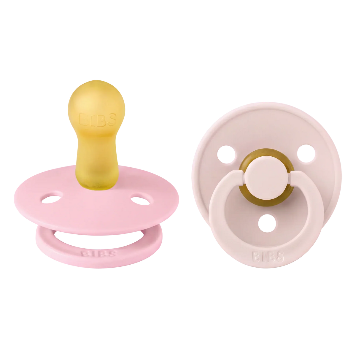 Bibs nappar i naturgummi, strl. 2, 2-pack – Petal/Baby pink